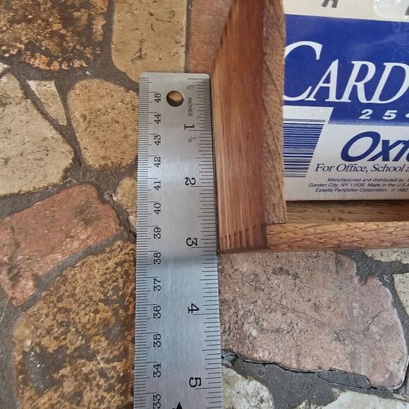 Vintage Wooden Recipe Box With Hinged Lid & Card Guides, Lightweight - Picture 9 of 9